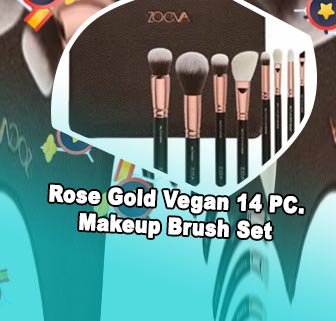 Rose gold makeup brush set